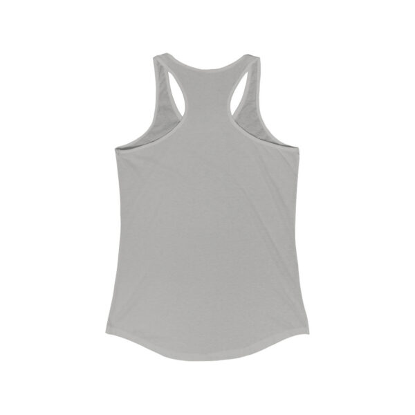 Back view of the same heather gray tank top, laid flat. No graphics or text are visible.